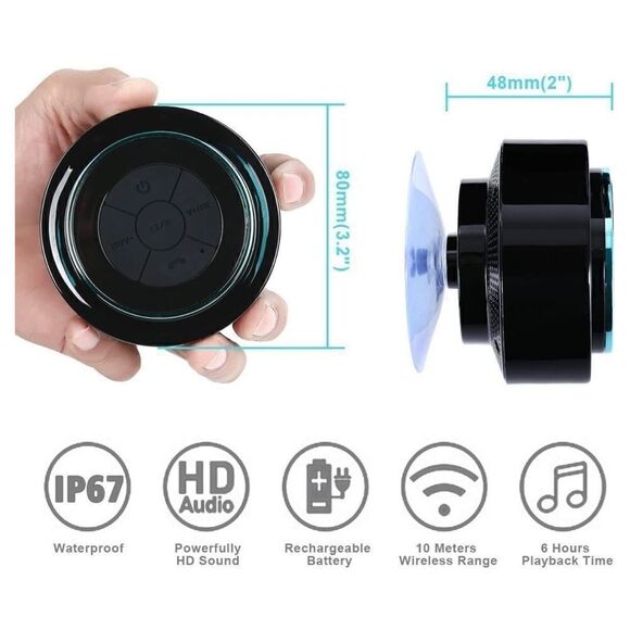 Bluetooth Shower Speaker, Waterproof Wireless Speaker - Picture 2 of 6